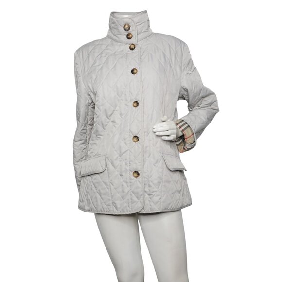 Burberry London Quilted Jacket Nova Check Lining Diamond Stitch Coat England - Picture 2 of 15
